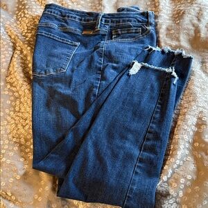 KanCan Dark Blue Distressed Ankle Jeans